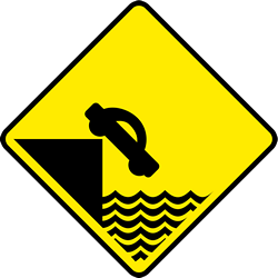 Avertissement pour un quai ou une berge.